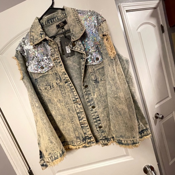 Medium Sequin Denim Jacket - Picture 2 of 4